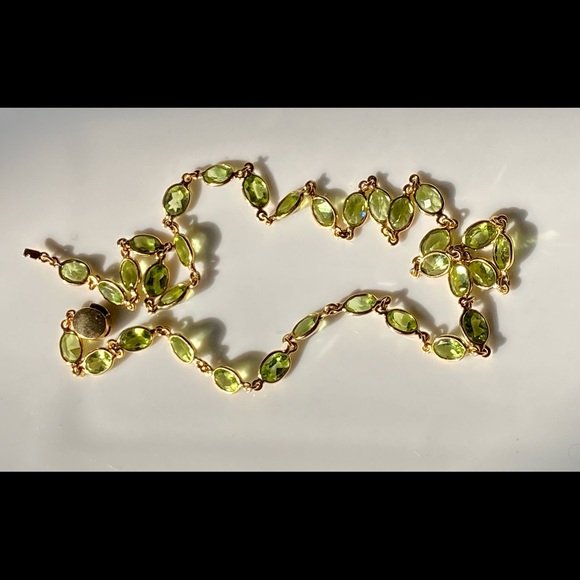 LAURA MUNDER, Palm Beach Designer, Rare 18K Peridot Station Necklace, 18 inches. - Picture 8 of 13
